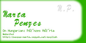 marta penzes business card